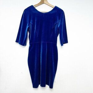 Amanda Uprichard Royal Blue Velvet Mini Luca Dress